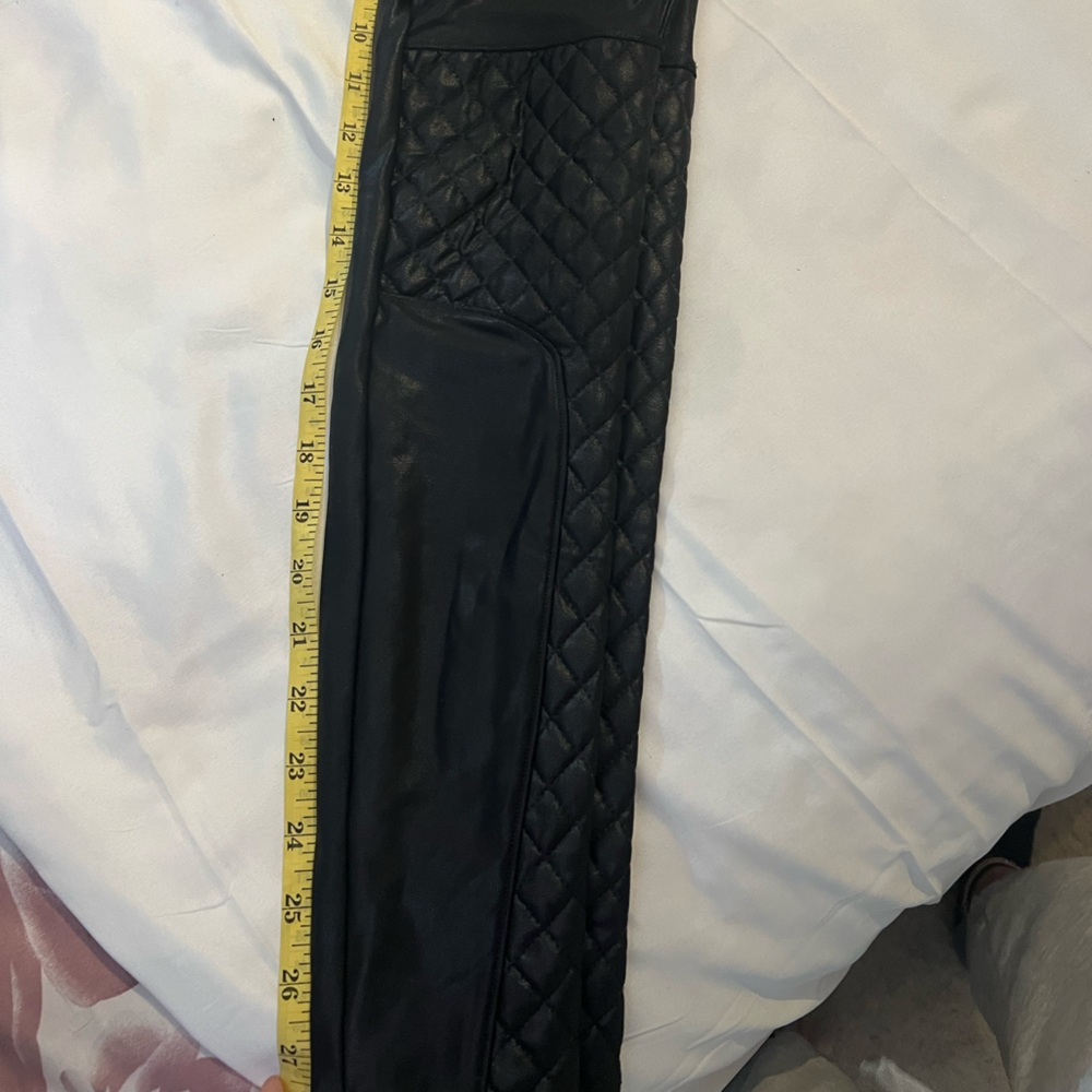 Spanx Faux Leather Moto Leggings Black Size XSmall - Picture 9 of 10